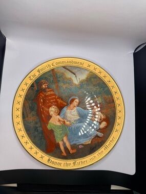 Danbury Mint White and Gold Commemorative Plate Backstamp